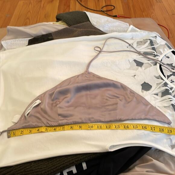 Amanda Uprichard M gray metallic crop top festival halter tank top backless - Picture 11 of 11